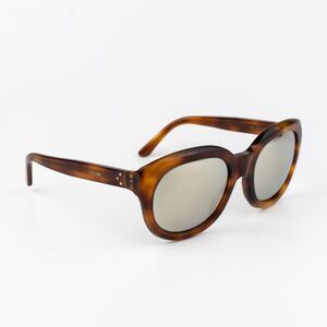 Celine Women Sunglasses Light Havana Smoke Mirror Oval CL40071I 56C BRAND NEW